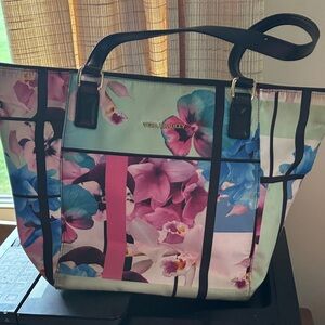 Vera Bradley Floral Tote Bag - Pink, Blue, Black